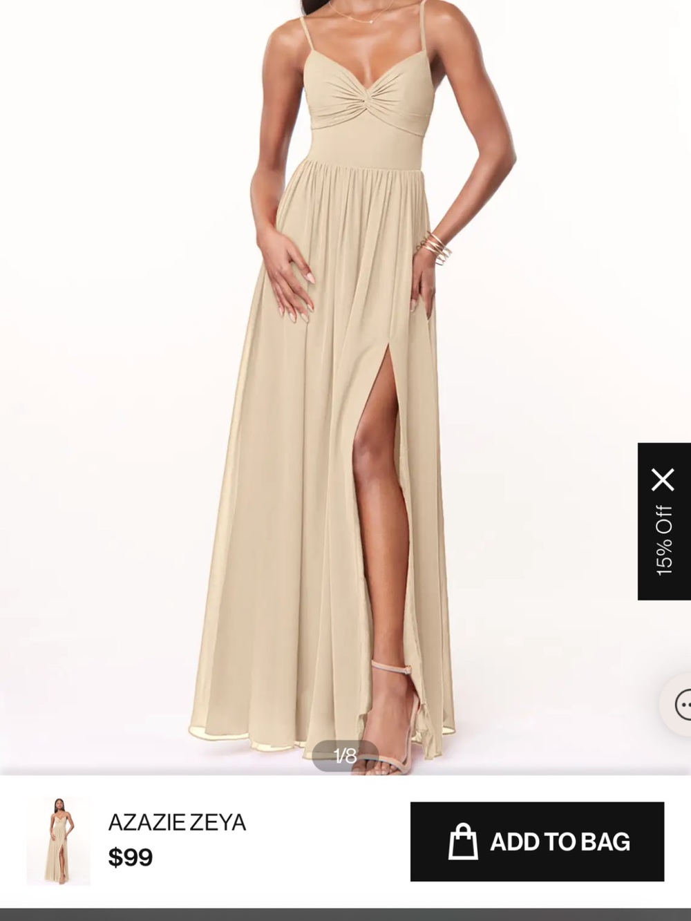 Azazie Zeya Spaghetti Strap Maxi Dress